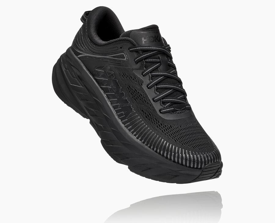 Hoka One One Bondi 7 - Women Running Shoes - Black,Australia PTZ-246930